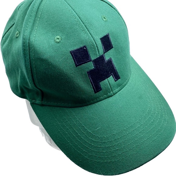 Other - Minecraft Hat Cap Creeper Baseball Green Youth One Size Adjustable SnapBack